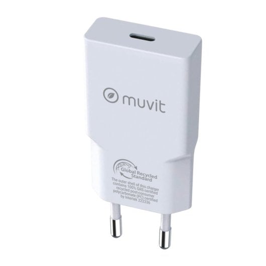 Muvit For Change Slim USB-C PD Wandladegerät 30 W Weiß