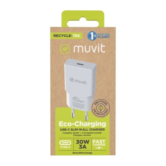 Muvit For Change Slim USB-C PD Wandladegerät 30 W Weiß