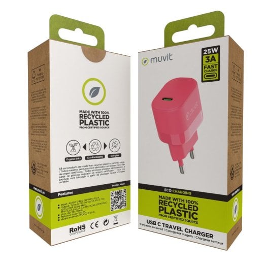 Muvit For Change USB-C PD Wandladegerät 25W Magenta