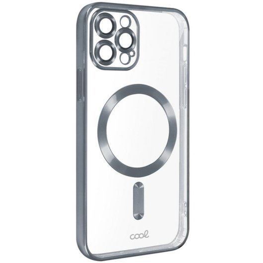 Cool Carcasa Magnética con Borde Plata para iPhone 15 Pro