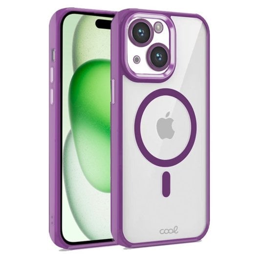 Cool Carcasa Magnética con Borde Violeta para iPhone 15 Plus