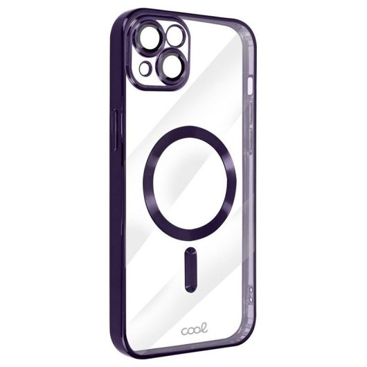 Cool Carcasa Magnética con Borde Violeta para iPhone 15 Plus
