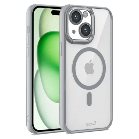 Cool Carcasa Magnética con Borde Plata para iPhone 15 Plus