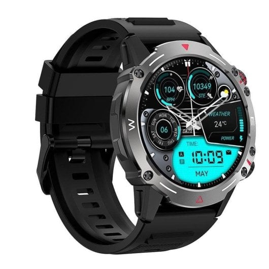Cool Adventure Bluetooth 46mm AMOLED Noir Étanche IP67 SpO2 Pulsomètre Suivi Sommeil