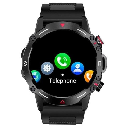 Cool Adventure Bluetooth 46mm AMOLED Noir Étanche IP67 SpO2 Pulsomètre Suivi Sommeil