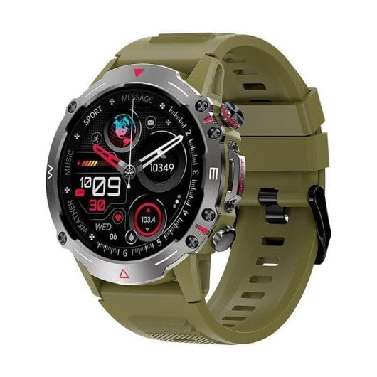 Montre Connectée Cool Adventure Bluetooth 46mm AMOLED Vert IP67 SpO2 Pulsomètre Appels