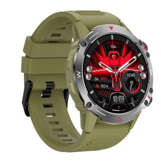 Montre Connectée Cool Adventure Bluetooth 46mm AMOLED Vert IP67 SpO2 Pulsomètre Appels