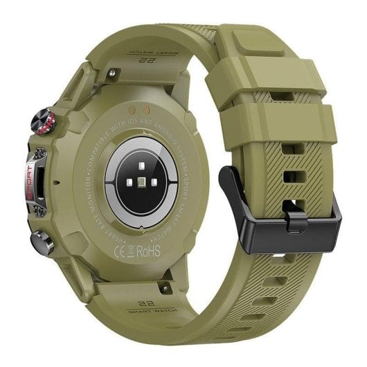 Montre Connectée Cool Adventure Bluetooth 46mm AMOLED Vert IP67 SpO2 Pulsomètre Appels