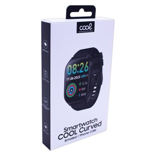 Cool Smartwatch Amoled Curved Silicone Preto