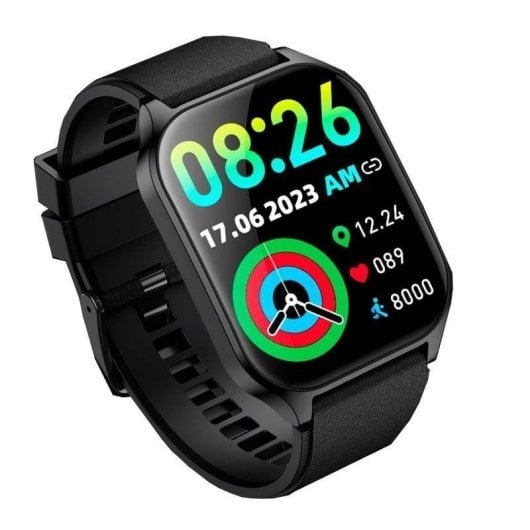 Cool Smartwatch Curved Bluetooth 49mm AMOLED Schwarz IP67 SpO2 Puls Herzfrequenz Schlaf
