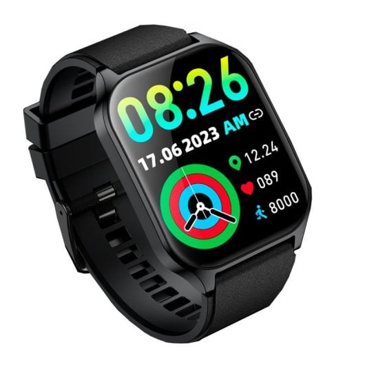 Cool Smartwatch Amoled Curved Silicone Preto