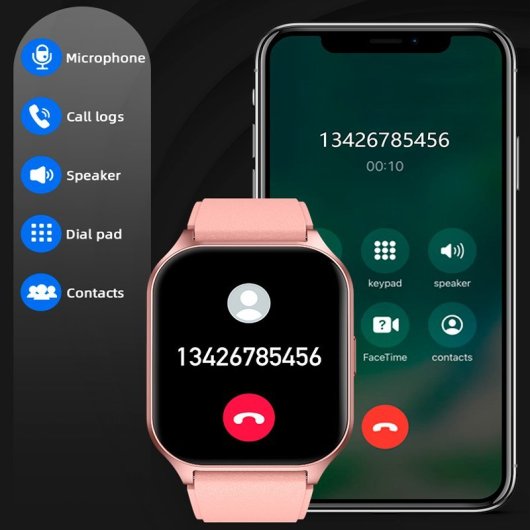 Cool Smartwatch Amoled Curved Silicona Rosa