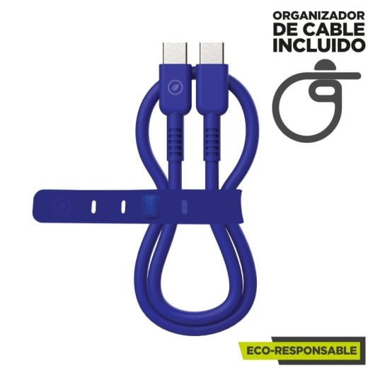 Muvit For Change Cable USB-C a USB-C 3A/60W 0.2m Azul