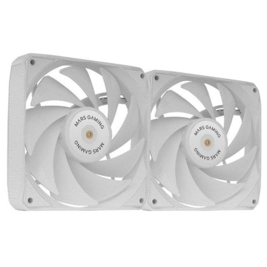 Mars Gaming MF-NCLX2 Kit 2 Ventiladores Ultrasilenciosos FDB 120mm Diseño Aspas Híbridas PWM Blanco