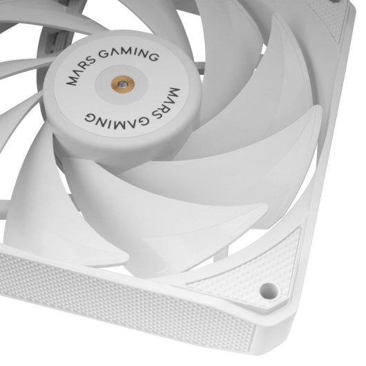 Mars Gaming MF-NCLX2 Kit 2 Ventiladores Ultrasilenciosos FDB 120mm Diseño Aspas Híbridas PWM Blanco