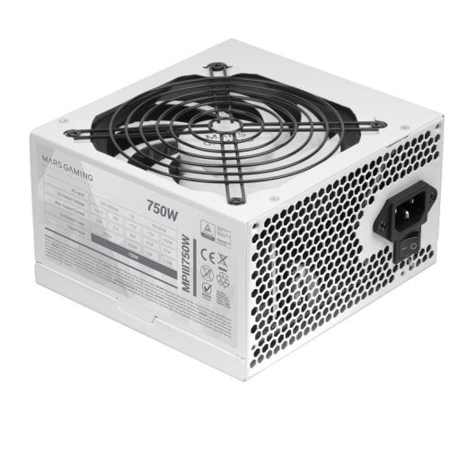 Mars Gaming MPIII750 Fuente Alimentación PC ATX 750W 5 Años Garantía 85% Eficiencia Ai-rpm Blanco