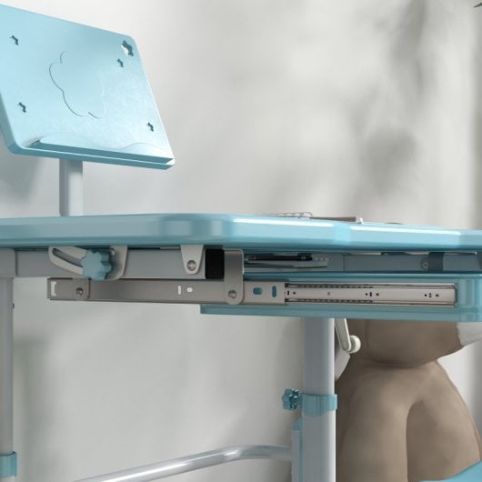 Zonekiz Juego De Escritorio Y Silla Para Niños 80x49,5x82-104 Cm Azul Y Blanco