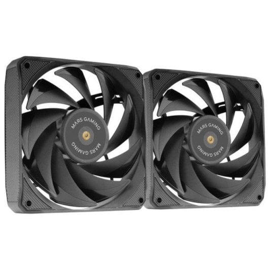 Mars Gaming MF-NCLX2 Kit 2 Ventoinhas Ultra-Silenciosas FDB 120mm Design de Pás Híbridas PWM Pretas