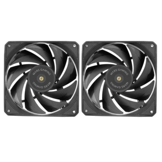 Mars Gaming MF-NCLX2 Kit 2 Ventoinhas Ultra-Silenciosas FDB 120mm Design de Pás Híbridas PWM Pretas