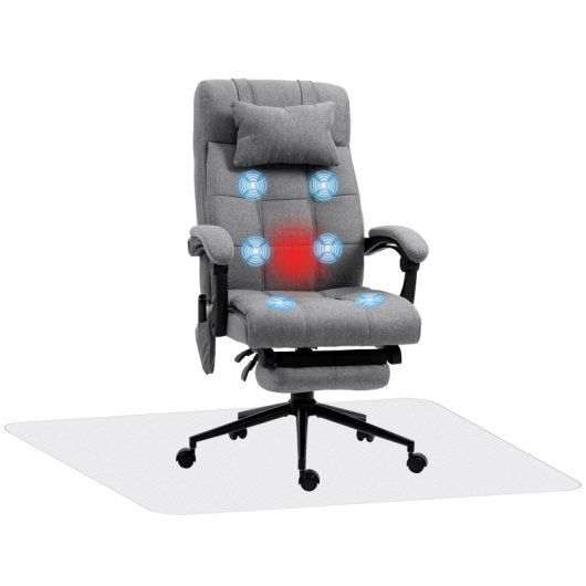 Vinsetto Conjunto De 1 Silla De Masaje Reclinable Y 1 Alfombra Protectora De Suelo