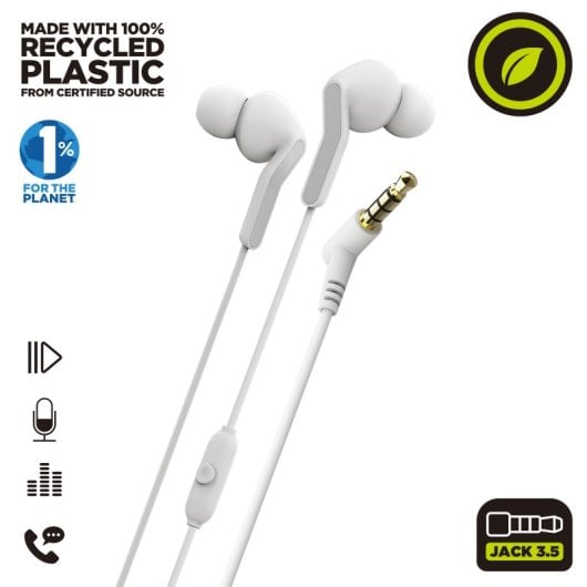 Muvit For Change E57 Stereo-Kopfhöreranschluss, 3,5 mm, Weiß