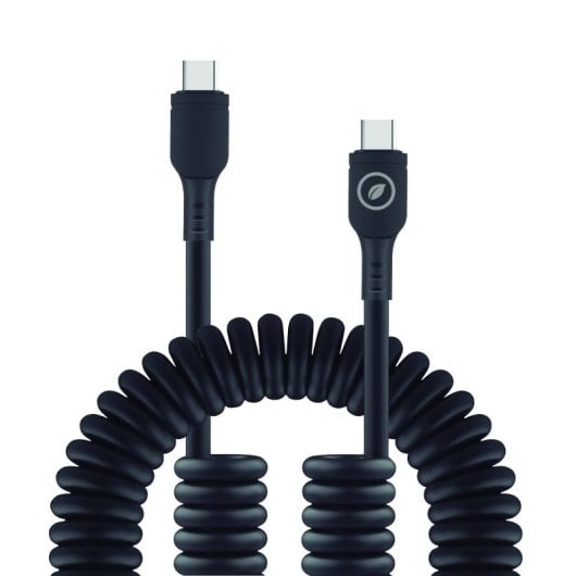 Muvit For Change Lockenkabel USB-C auf USB-C 3A/60w 1,2m Schwarz