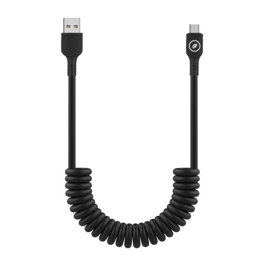 Muvit For Change Cabo Encaracolado USB para USB-C 3A/60w 1,2m Preto