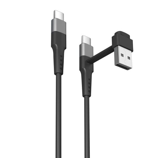 Muvit For Change Cable USB-C + USB a USB-C 3A/15w 0,2m Negro