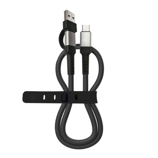 Muvit For Change Cable USB-C + USB a USB-C 3A/15w 0,2m Negro
