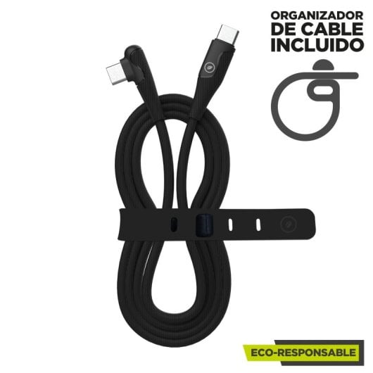 Muvit For Change Kabel USB-C auf USB-C 3A/60W 1,2m Schwarz