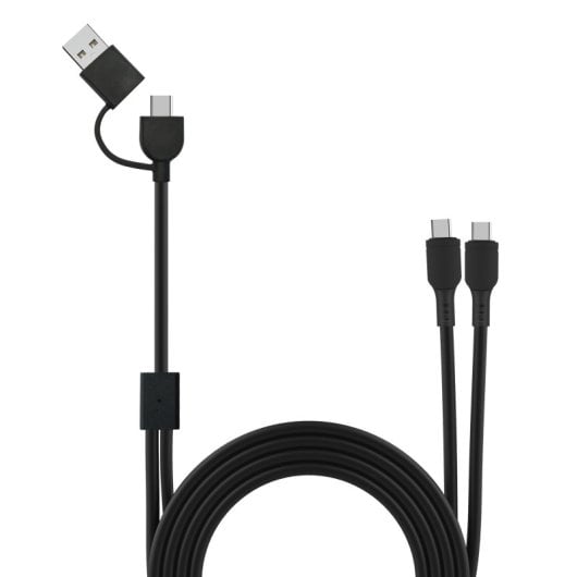 Muvit For Change Cable USB-C + USB a 2x USB-C 3A/60W 1m Negro
