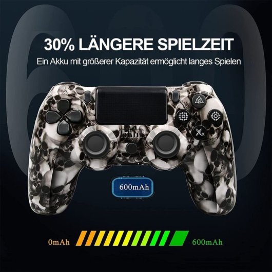 Kinsi P4YXSB Gamepad Compatible con PS4 Cabeza de Fantasma