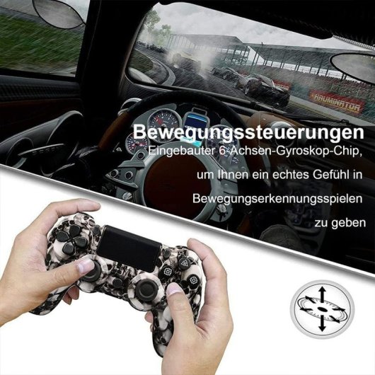 Kinsi P4YXSB Gamepad Compatible con PS4 Cabeza de Fantasma