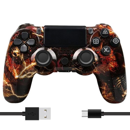 Kinsi P4YXSB Gamepad Compatible con PS4 Fantasma de Fuego