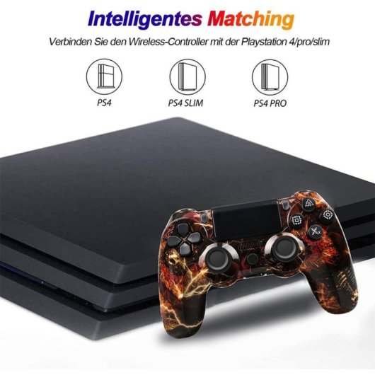 Kinsi P4YXSB Gamepad Compatible con PS4 Fantasma de Fuego