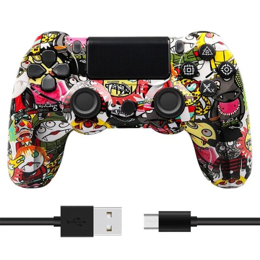 Kinsi P4YXSB Gamepad Compatible con PS4 Dibujos Animados