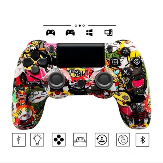 Kinsi P4YXSB Gamepad Compatible con PS4 Dibujos Animados