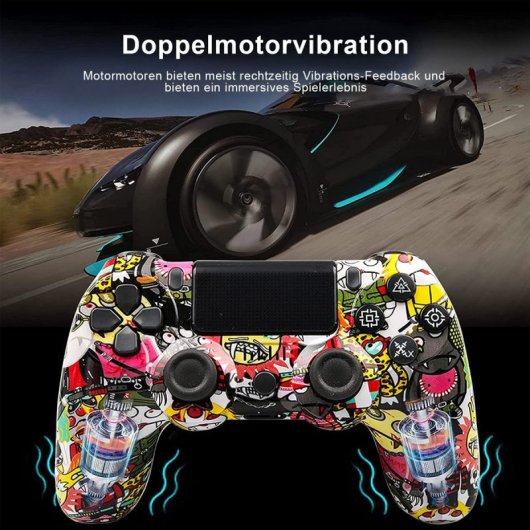 Kinsi P4YXSB Gamepad Compatible con PS4 Dibujos Animados