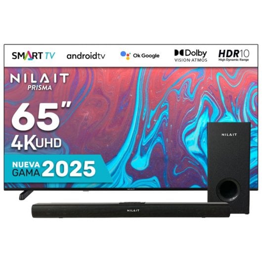 Nilait Prisma NI-65UB7001S 65" LED UHD 4K Smart TV + Regalo Harmony Sound Bar Barra de Sonido 2.1