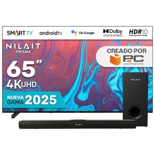 Nilait Prisma NI-65UB7001S 65" LED UHD 4K Smart TV + Harmony Sound Bar Barra de Sonido 2.1