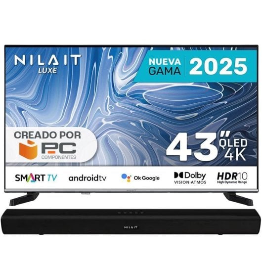 Nilait-Luxe-NI-43UB8001SE-43"-QLED-UltraHD-4K-+-Harmony-Sound-Bar-Bluetooth-2.0-30W