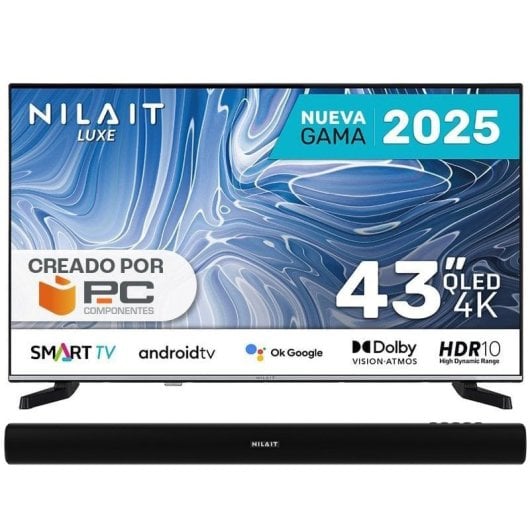 Nilait-Luxe-NI-43UB8001SE-43"-QLED-UltraHD-4K-+-Harmony-Sound-Bar-Bluetooth-2.0-30W