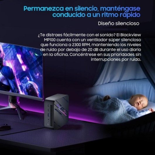 Mini PC Blackview MP100 AMD Ryzen 5 7430U 16GB 512GB SSD Radeon Graphics Windows 11