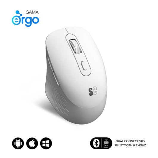 Subblim Curve Ergo Dual Rato Ergonómico Sem Fios Branco