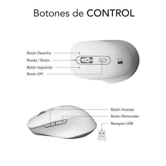 Subblim Curve Ergo Dual Rato Ergonómico Sem Fios Branco