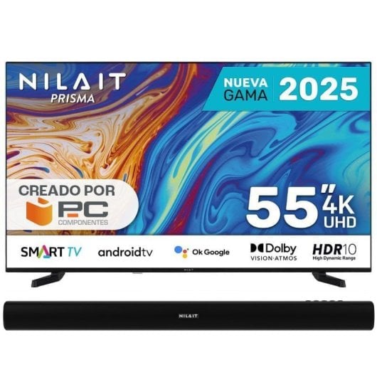 Nilait Prisma NI-55UB7001S 55" LED + Barre de son Nilait Harmony Bluetooth 2.0 Barre de son 30W