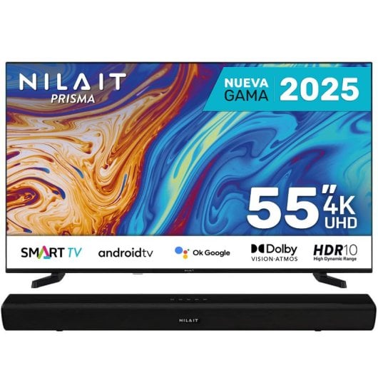 Nilait Prisma NI-55UB7001S 55" LED + Harmony Sound bar Barra de Sonido Bluetooth 2.0 30W