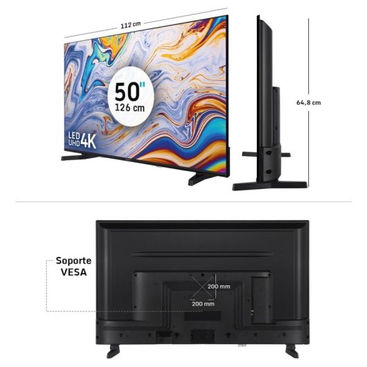 Nilait Prisma NI-50UB7001S 50" LED + Regalo Harmony Sound bar Barra de Sonido Bluetooth 2.0 30W