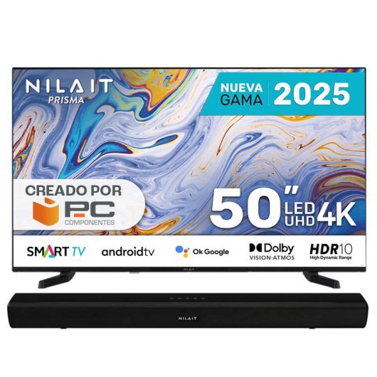 Nilait Prisma NI-50UB7001S 50" LED + Geschenk Harmony Soundbar Soundbar Bluetooth 2.0 30W