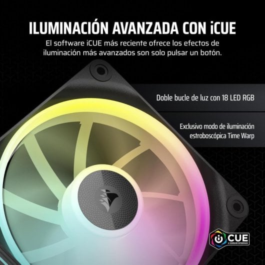 Corsair PWM iCUE LINK LX140 RGB Expansión de Ventilador Único 140 mm Negro